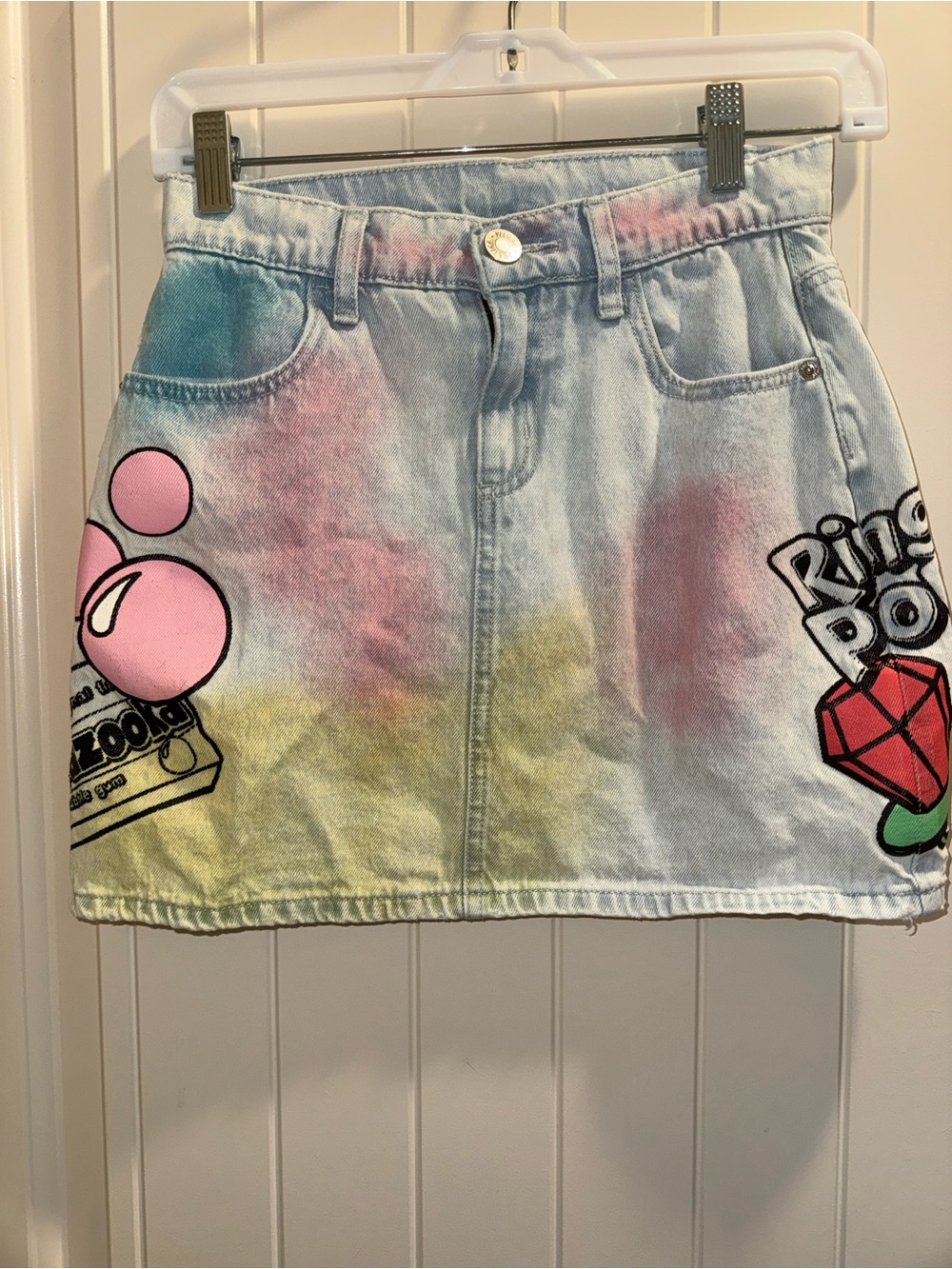 Justice Pastel Tie-Dye Denim Mini Skirt